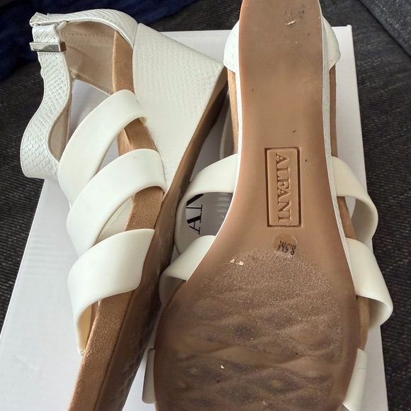 Alfani Women's 8.5M White Wedge Strappy Heels - Picture 16 of 16